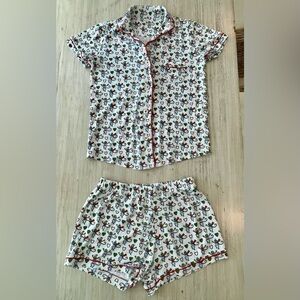 Roller Rabbit Merry Monkeys Limited Edition Short Sleeve Polo Pajama Set- XS